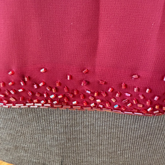 Elegant sheer berry-toned beaded cardigan - Picture 7 of 8